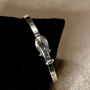 Vintage- Silver bangle-Buckle motif